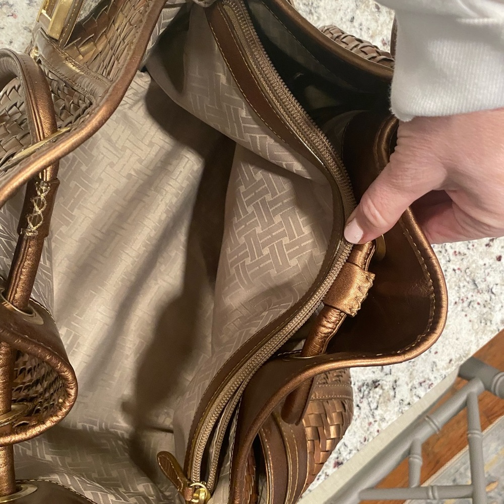 Cole Haan Basket Weave Bronze Large Tote Bag - Picture 4 of 4